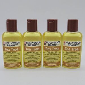 4x Hollywood Beauty Tea Tree Premium Oil for Hair Skin Scalp Treatment 2oz Each
